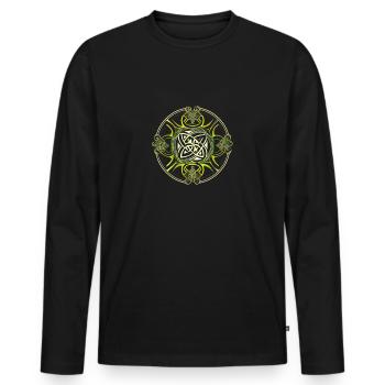 Croix celte - T-shirt manches longues Premium bio Homme - noir - Devant - Nico (187cm)