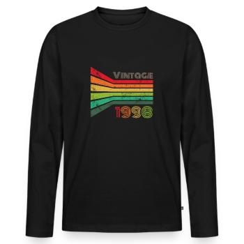 Millésime 1998 - T-shirt manches longues Premium bio Homme - noir - Devant - Nico (187cm)
