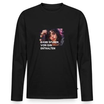 Kann Spuren von Gin enthalten-1 - Männer Premium Bio Langarmshirt - Schwarz - Vorne - Nico (187cm)
