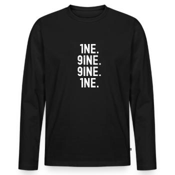 1991 Anniversaire - T-shirt manches longues Premium bio Homme - noir - Devant - Nico (187cm)