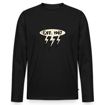 Millésime 1987 - T-shirt manches longues Premium bio Homme - noir - Devant - Nico (187cm)