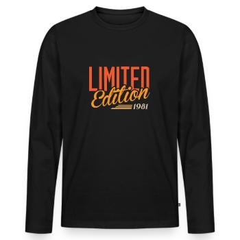 Vintage 1981 - Men's Premium Organic Long Sleeve Shirt - black - Front - Nico (187cm)