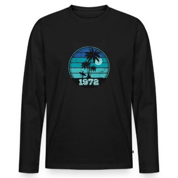 Millésime 1972 - T-shirt manches longues Premium bio Homme - noir - Devant - Nico (187cm)