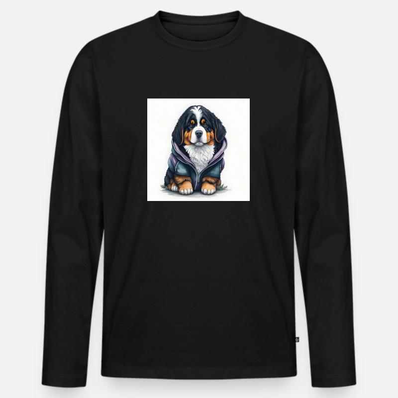 Berner Sennenhund - Männer Premium Bio Langarmshirt - Schwarz