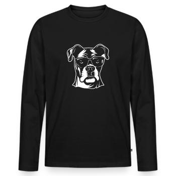 Boxer Dog Dog Breeds - Men's Premium Organic Long Sleeve Shirt - black - Front - Nico (187cm)