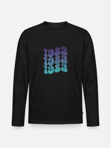 Millésime 1983 - T-shirt manches longues Premium bio Homme - noir