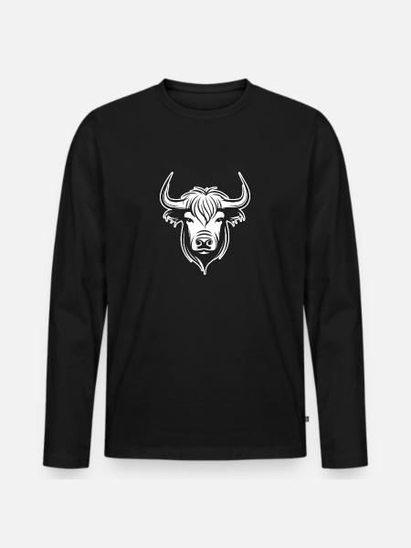 Scottish Highland cow - Men's Premium Organic Long Sleeve Shirt - black