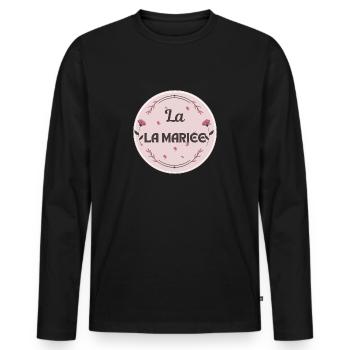 La mariée - T-shirt manches longues Premium bio Homme - noir - Devant - Nico (187cm)