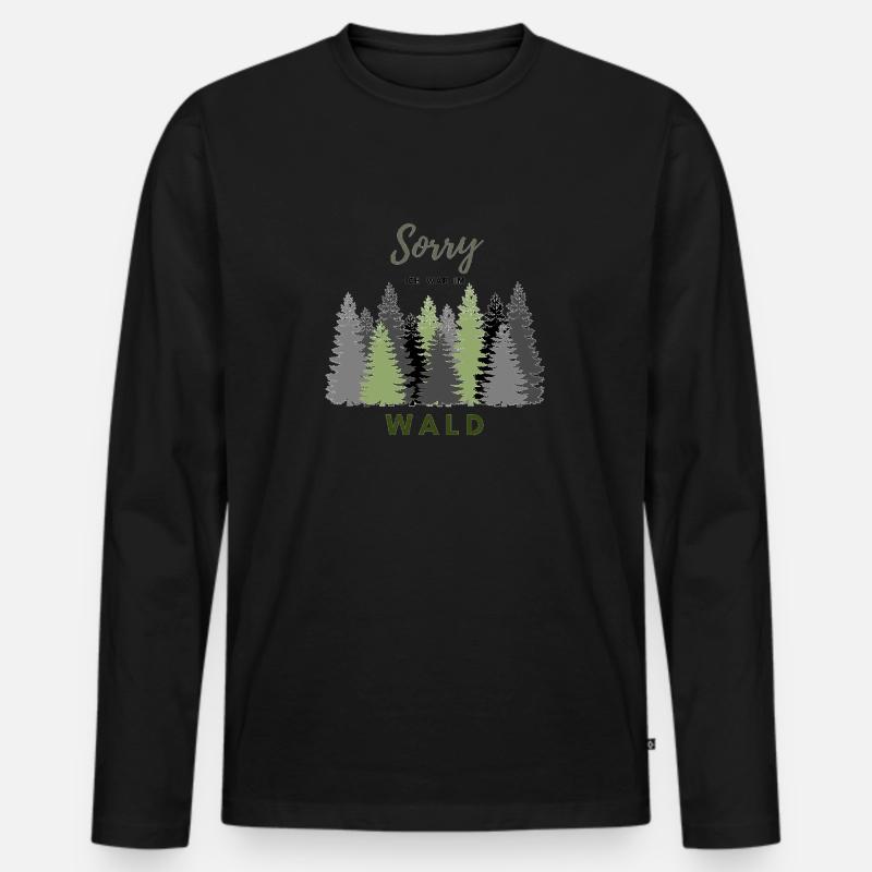 Ich bin im Wald - Männer Premium Bio Langarmshirt - Schwarz