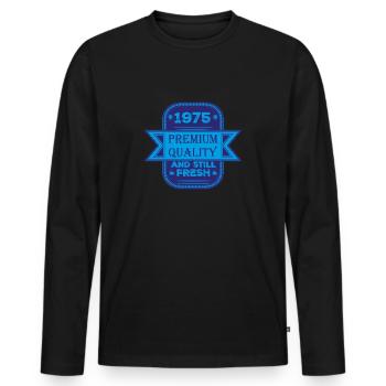 Millésime 1975 - T-shirt manches longues Premium bio Homme - noir - Devant - Nico (187cm)