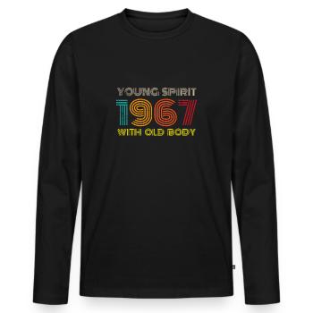 Millésime 1967 - T-shirt manches longues Premium bio Homme - noir - Devant - Nico (187cm)