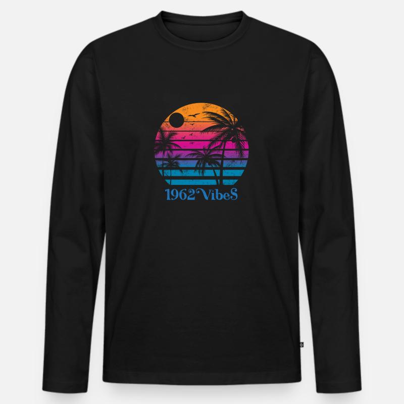 1962 Vibes - Männer Premium Bio Langarmshirt - Schwarz