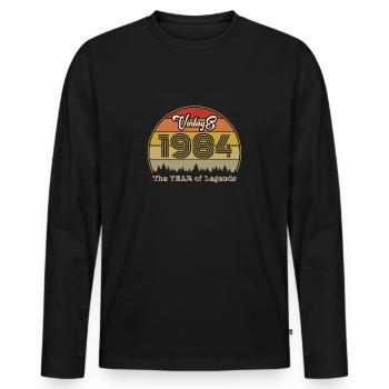 Millésime 1984 - T-shirt manches longues Premium bio Homme - noir - Devant - Nico (187cm)