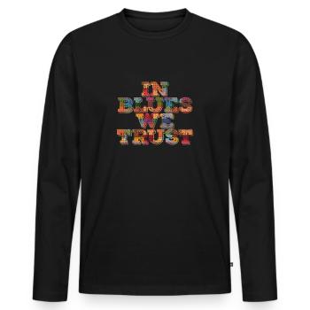 In Blues we Trust - Männer Premium Bio Langarmshirt - Schwarz - Vorne - Nico (187cm)