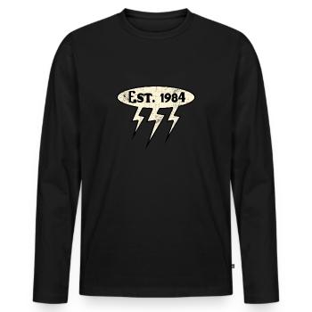 Millésime 1984 - T-shirt manches longues Premium bio Homme - noir - Devant - Nico (187cm)
