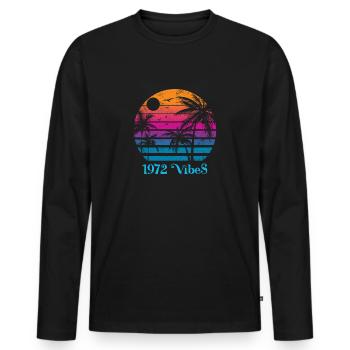 Millésime 1972 - T-shirt manches longues Premium bio Homme - noir - Devant - Nico (187cm)