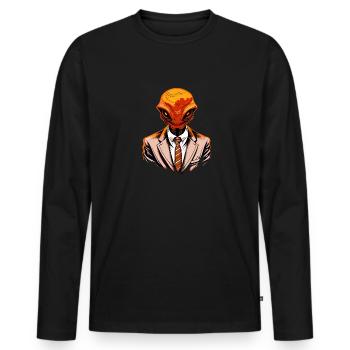 Extraterrestrial Excellence - Men's Premium Organic Long Sleeve Shirt - black - Front - Nico (187cm)
