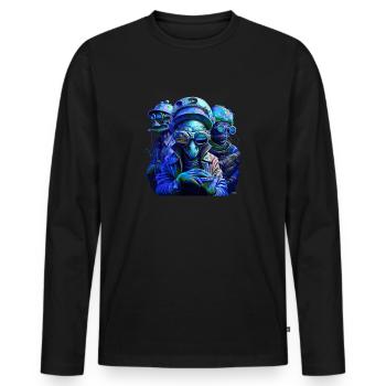 Martian Mafia - Men's Premium Organic Long Sleeve Shirt - black - Front - Nico (187cm)