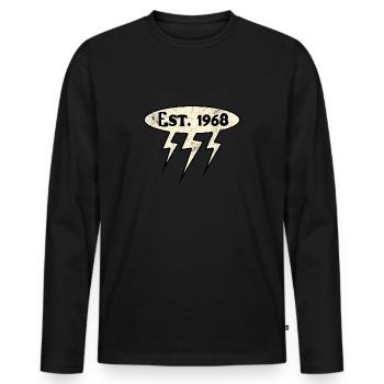 Millésime 1968 - T-shirt manches longues Premium bio Homme - noir - Devant - Nico (187cm)