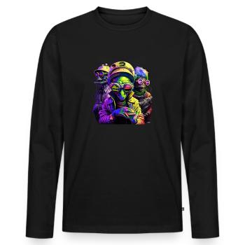 Martian Mafia - Men's Premium Organic Long Sleeve Shirt - black - Front - Nico (187cm)