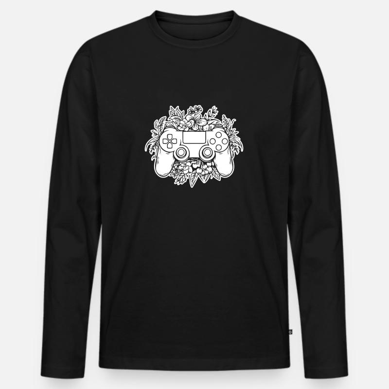 Controller Gaming Videospiele Gamepad - Männer Premium Bio Langarmshirt - Schwarz