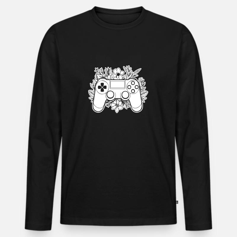 Controller Gaming Videospiele Gamepad - Männer Premium Bio Langarmshirt - Schwarz