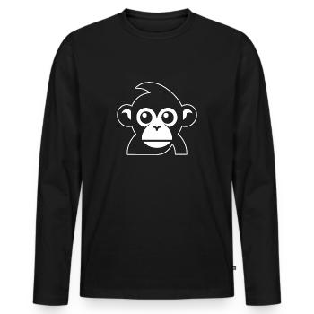 Affe Affen Affengesicht Dschungel - Männer Premium Bio Langarmshirt - Schwarz - Vorne - Nico (187cm)