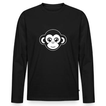 Affe Affen Affengesicht Dschungel - Männer Premium Bio Langarmshirt - Schwarz - Vorne - Nico (187cm)