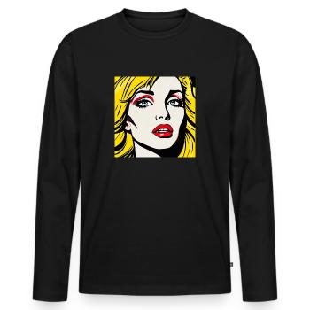 Pop Art: Icons of the 80s Classic T-Shirt - Men's Premium Organic Long Sleeve Shirt - black - Front - Nico (187cm)