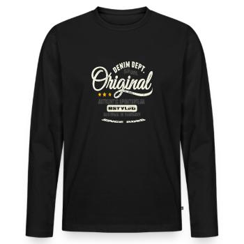 Original Sportswear - Men's Premium Organic Long Sleeve Shirt - black - Front - Nico (187cm)