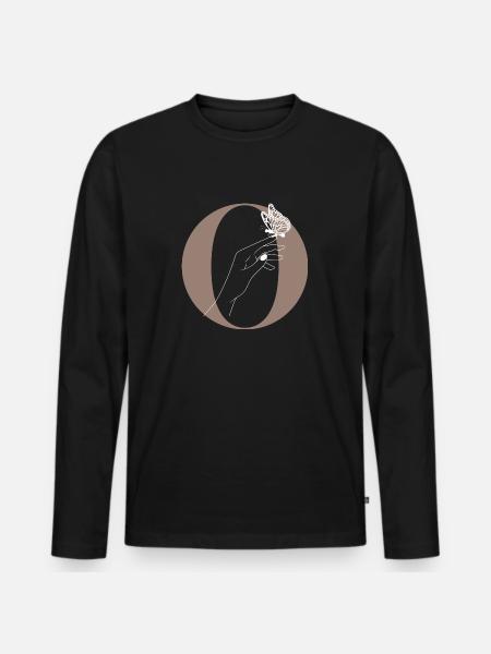 letter o magic butterfly - Men's Premium Organic Long Sleeve Shirt - black
