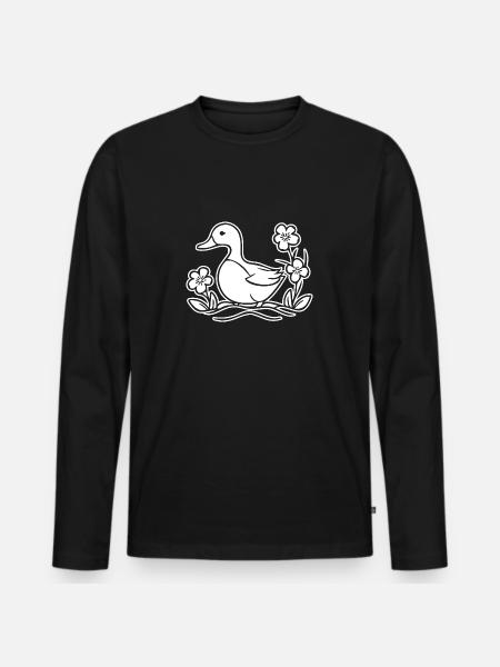 Duck Birds Ducks - Men's Premium Organic Long Sleeve Shirt - black