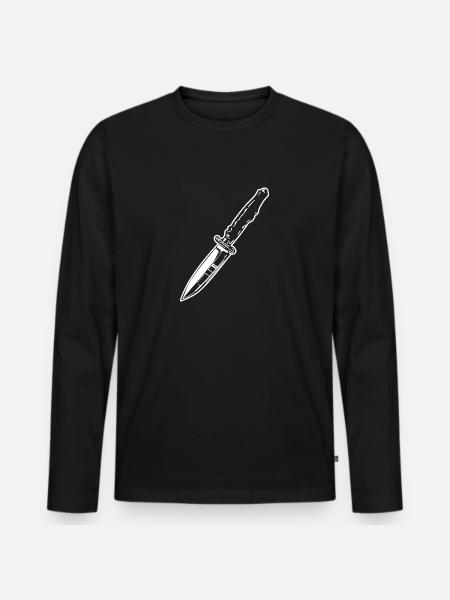 Knife Cutler Knife Lover - Men's Premium Organic Long Sleeve Shirt - black