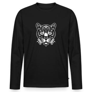 Panther Predator Jungle Wildcat - Men's Premium Organic Long Sleeve Shirt - black - Front - Nico (187cm)