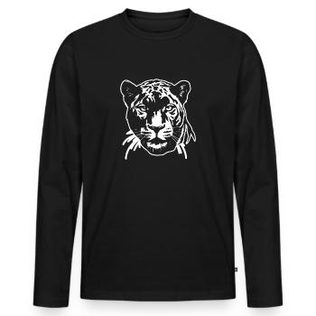 Panther Predator Jungle Wildcat - T-shirt manches longues Premium bio Homme - noir - Devant - Nico (187cm)