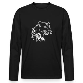 Panther Predator Jungle Wildcat - Men's Premium Organic Long Sleeve Shirt - black - Front - Nico (187cm)