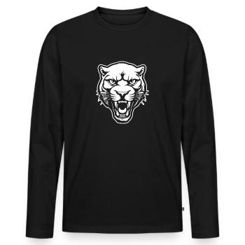 Panther Predator Jungle Wildcat - Men's Premium Organic Long Sleeve Shirt - black - Front - Nico (187cm)