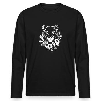 Panther Predator Jungle Wildcat - T-shirt manches longues Premium bio Homme - noir - Devant - Nico (187cm)