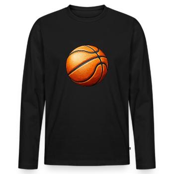 Basketball Motiv Simpel für Basketballer und Fans - Männer Premium Bio Langarmshirt - Schwarz - Vorne - Nico (187cm)