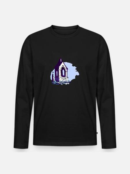 Cemetery Grave Crypt - Men's Premium Organic Long Sleeve Shirt - black