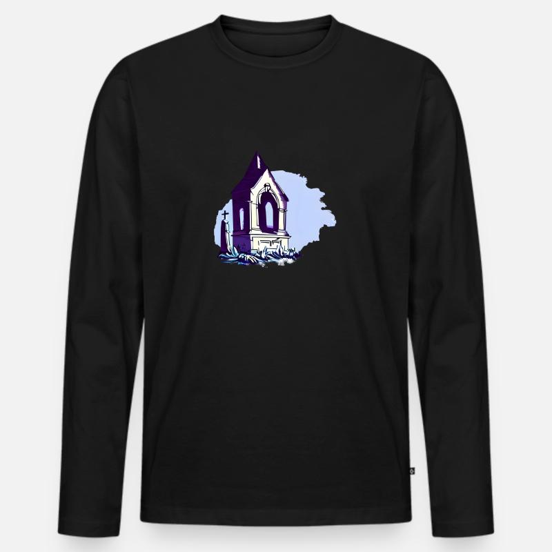 Friedhof Grab Gruft - Männer Premium Bio Langarmshirt - Schwarz