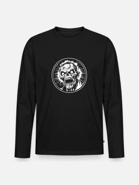 Zombie Undead Halloween Horreur - T-shirt manches longues Premium bio Homme - noir
