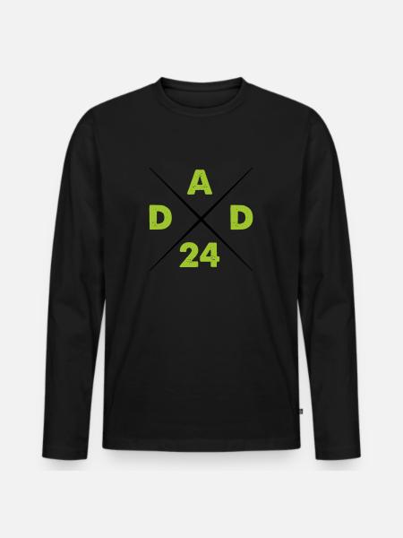dad 24 - Men's Premium Organic Long Sleeve Shirt - black