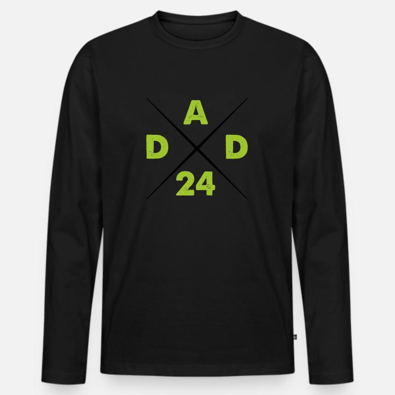 dad 24 - Männer Premium Bio Langarmshirt - Schwarz