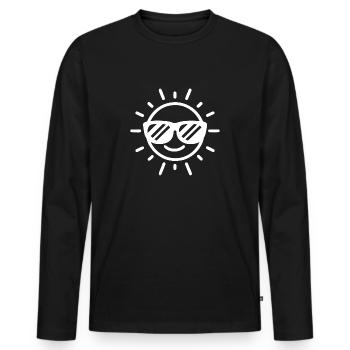 Sun Happy Face Yoga 123 - Men's Premium Organic Long Sleeve Shirt - black - Front - Nico (187cm)