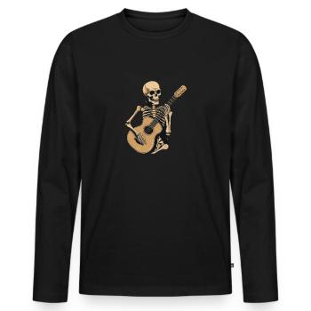Squelette de Rockin - T-shirt manches longues Premium bio Homme - noir - Devant - Nico (187cm)