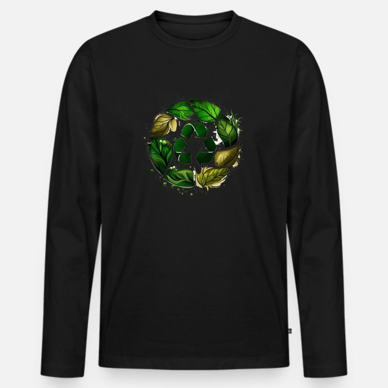 Reduce Reuse Recycle - Männer Premium Bio Langarmshirt - Schwarz
