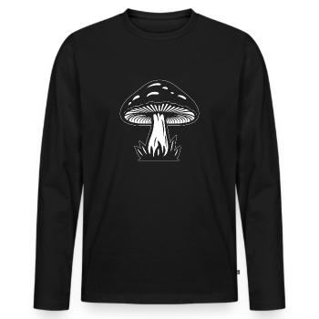 Champignon Cueilleur de champignons Champignons Champignons - T-shirt manches longues Premium bio Homme - noir - Devant - Nico (187cm)