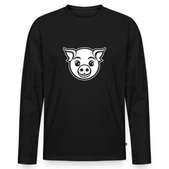 Pig Piggy Sow - Men's Premium Organic Long Sleeve Shirt - black - Front - Nico (187cm)
