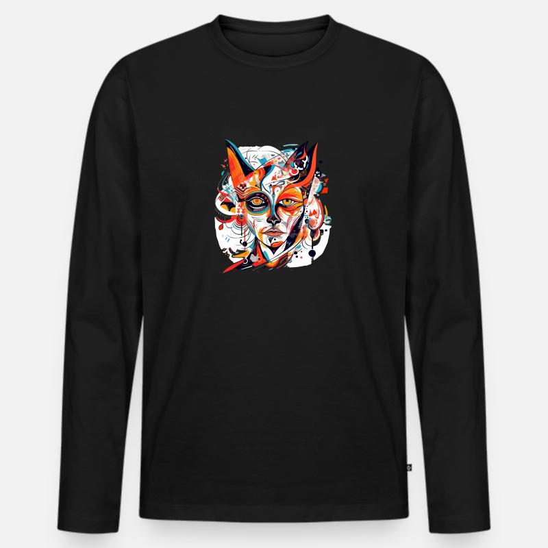 Hizi Katzengöttin - Männer Premium Bio Langarmshirt - Schwarz